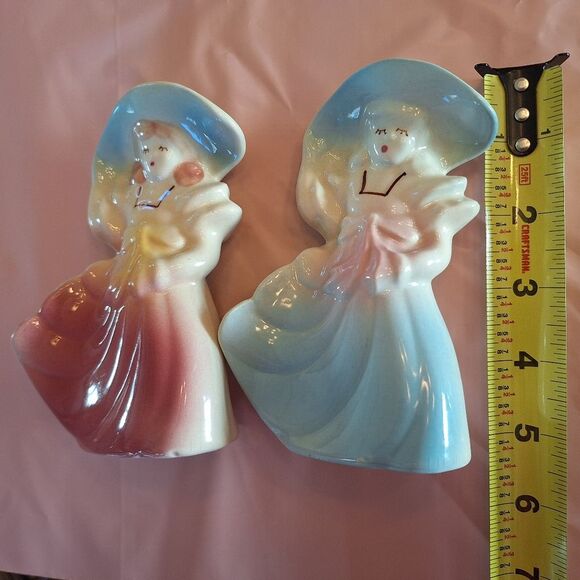 Shawnee Pottery Planters Vintage Pair of Southern Belles 1940s USA Hand Painted - Picture 13 of 16
